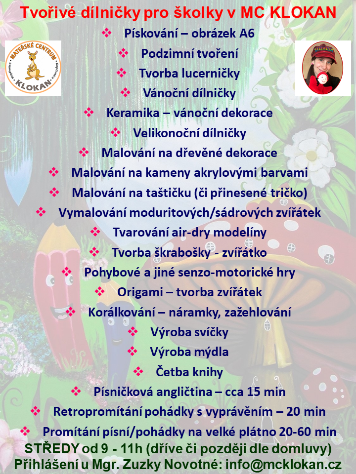 Školky v MC KLOKAN - nabídka